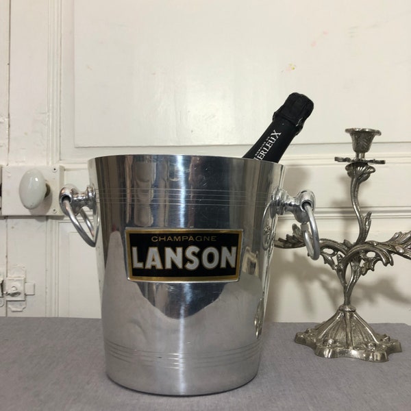 Lanson Champagne Bucket, French Vintage ice bucket, wine cooler