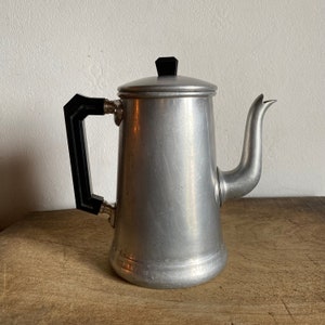 French vintage aluminium coffee maker by Bourgeat /  coffee pot / cafetiere / French Countryside
