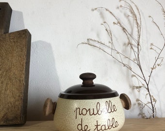 French Vintage Poubelle de Table ,  Trash Container for the table  , French Vintage Kitchenware ,