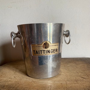Taittinger Champagne Bucket, French Vintage ice bucket, wine cooler