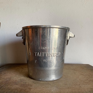 Rare Taittinger Champagne Bucket, French Vintage ice bucket, wine cooler