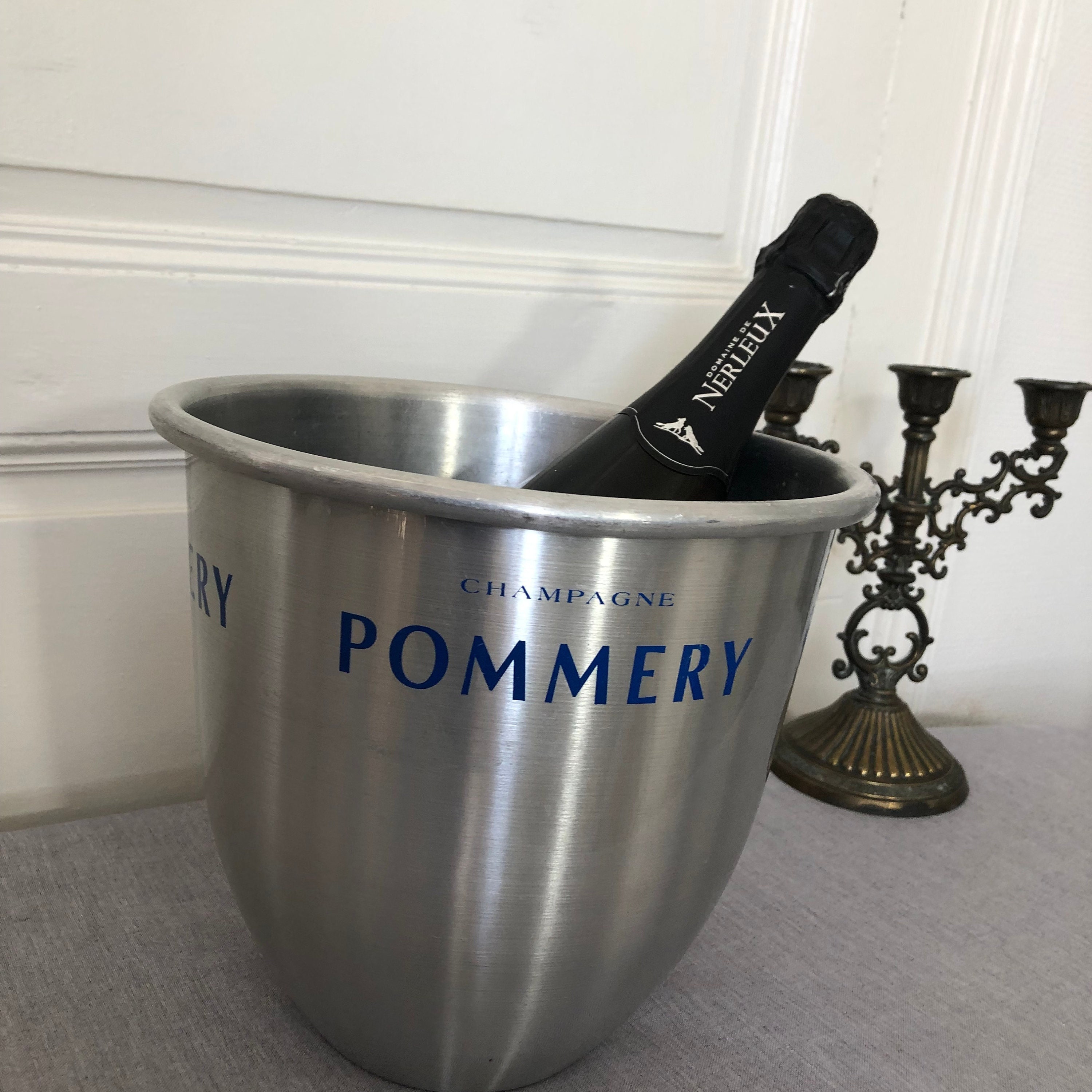 Seau à Champagne Pommery, Seau Glace Millésimé Français, Refroidisseur Vin