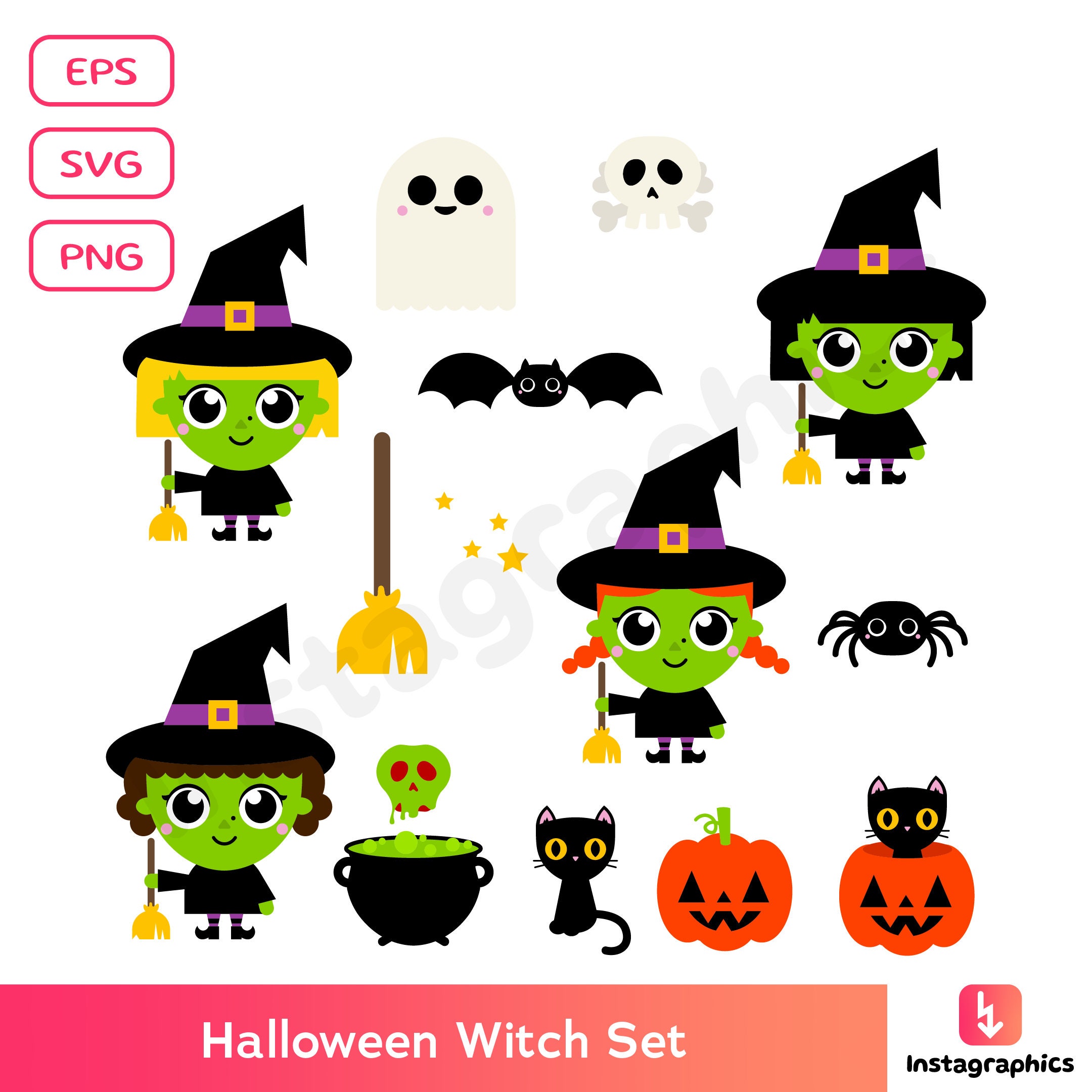 Cartoon Witch Image - Etsy Cartoon Witch Image - Etsy