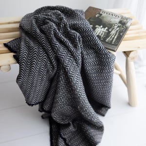 Very soft pure wool blanket / wool sofa blanket - cozy virgin wool plaid