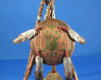 Willy Whitten Legends Mixed Media Sculpture &quot;Cheyenne War Shield” Limited Edition 216/1250, The Native American Spirits Collection