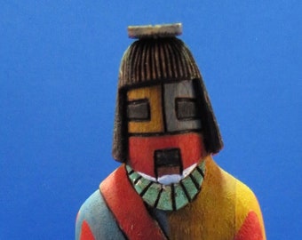 Vintage Kachina- "Tuma-uyi" White Chin Kachina carved by R. David (Randy David)