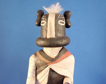 Vintage Kachina- "Kokopelli Mana" Female Counterpart to the Hump Backed Flute Player Kachina carved by Sheldon Talas