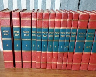 Vintage Decorative Books 1960's World Book Encyclopedia Set