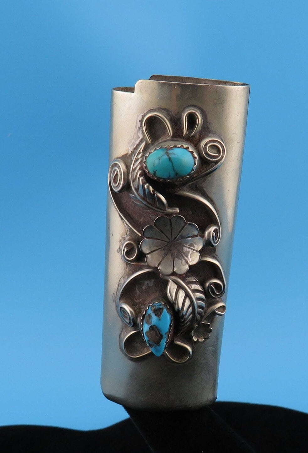 primitive future — TURQUOISE & SILVER FULL SIZE BIC LIGHTER SLEEVE