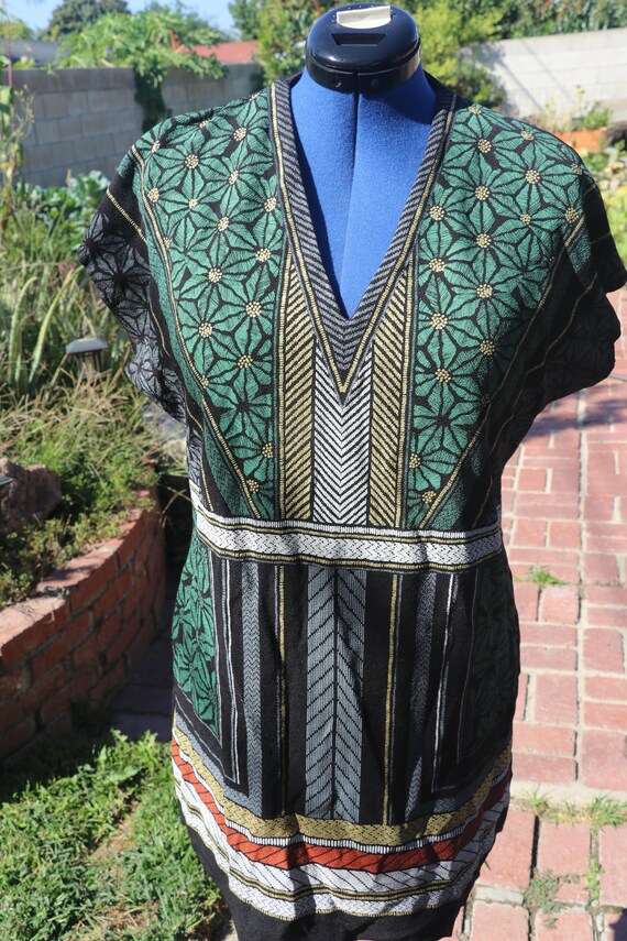 zara green knit dress Women's Tribal Print dress- L gown-two-piece