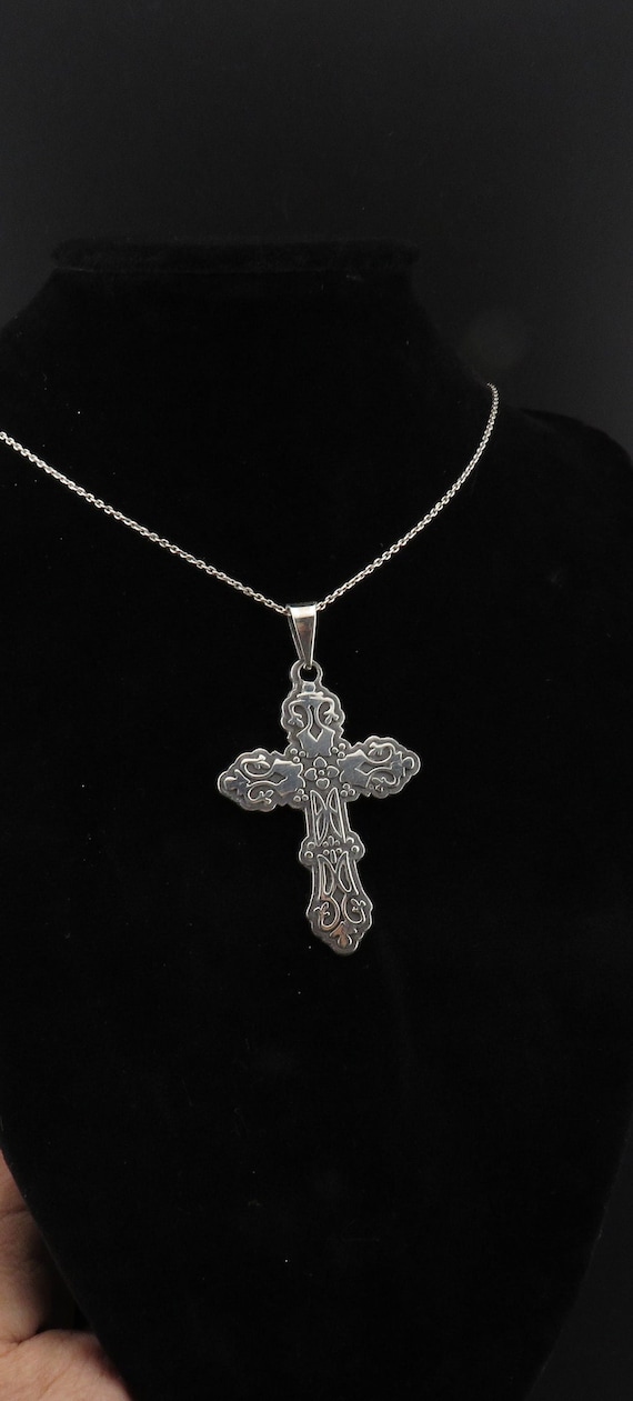 Vintage Mexico Sterling Silver Cii .925 Cross Pend