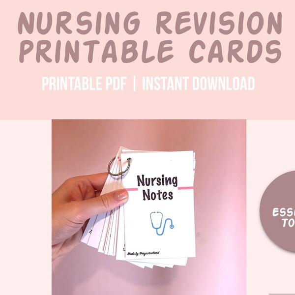 Nursing Flash Cards Etsy