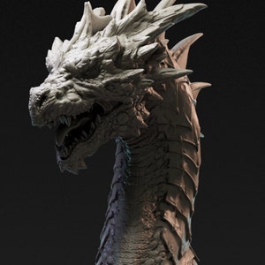 3D Dragon Head STL Model: Printing File