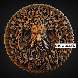 3D Tree of life relief,High quality drawing file,Finely detailed wood relief,wood working,wood relief,3d wall decor,cnc wooden,3D print file