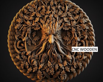 Grön Man 3D Relief STL | CNC Träsnideri Mönster | ArtCam Fil