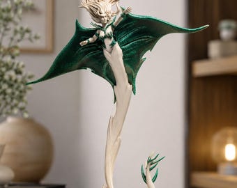 Mermaid Manta STL, 3D Print Fantasy Figure, Siren Miniature File, Tabletop Decor STL