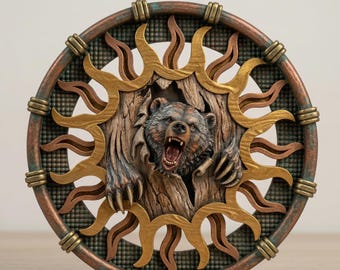 3D Bear Relief STL-model voor CNC-router, houtbewerking
