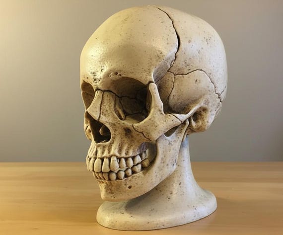 3Dプリント用人体頭蓋骨STLモデル、解剖学的ゴシック装飾フィギュア