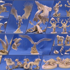 Tierminiaturen STL Bundle, Fantasy Creature Set für 3D Druck, Tabletop RPG Digital Download