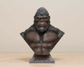 3D Gorilla Bust STL Model for 3D Printing