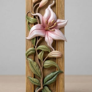 3D Flower Relief STL Model: CNC Router File, Woodworking Artcam