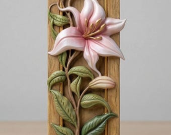 3D-bloemreliëf STL-model: CNC-routerbestand, houtbewerking Artcam
