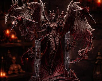 Devil Figure STL Model for 3D Print, Gothic Demon Statue Sculpture