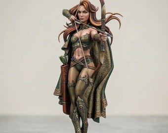3D Warrior Woman STL Model: Archer Figure for 3D Printing