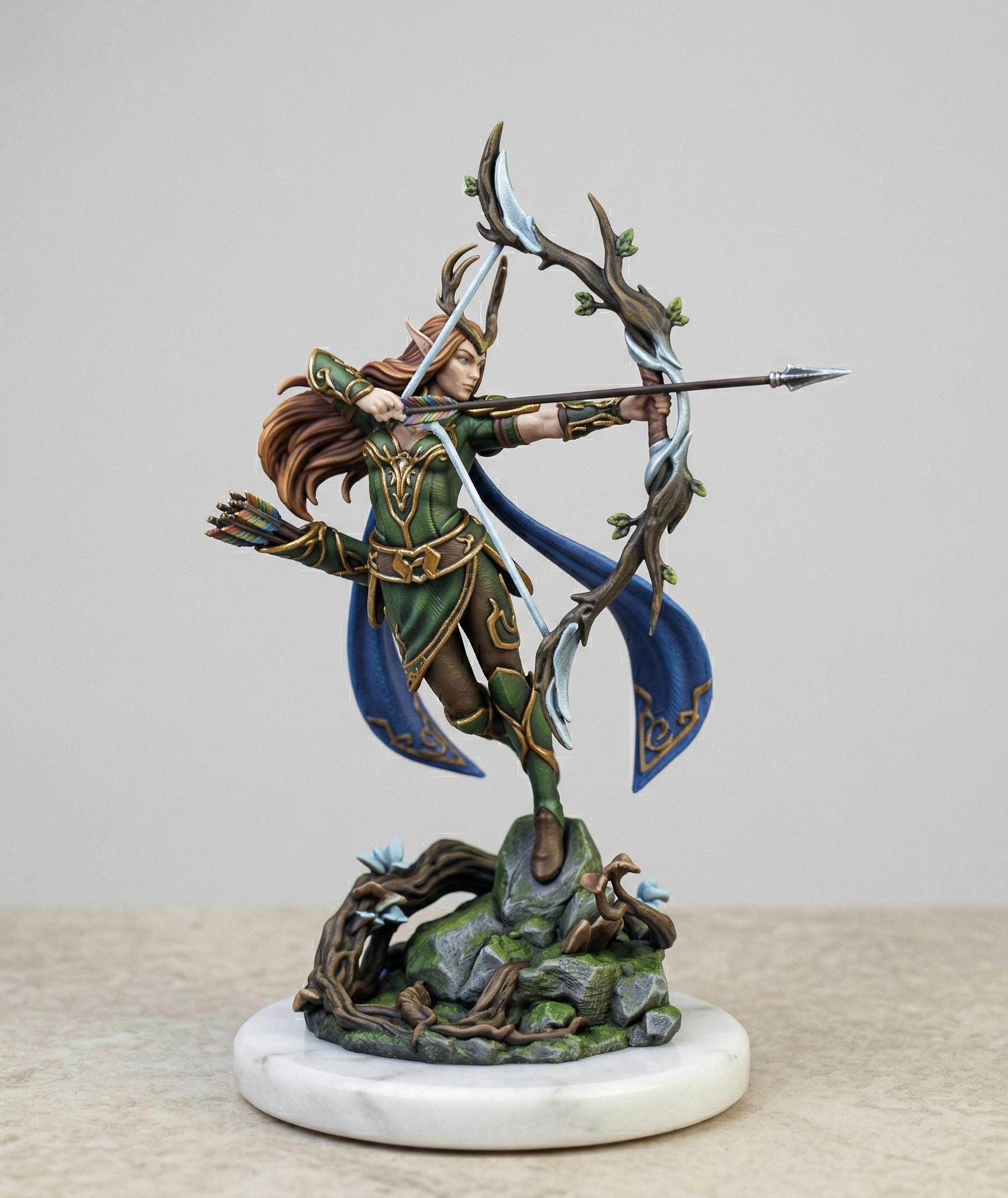 3D Elf Archer Figure STL Model for 3D Printing - Etsy