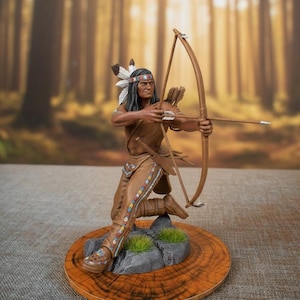 Modelo 3D STL de arquero nativo americano para impresión.