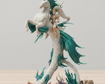 3D Warrior on Horse STL File: Fantasy Model for 3D Printing