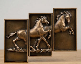 3D Horse Relief STL Model: CNC Router File, Wood Wall Decor