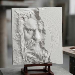 3D Man Face Relief STL Model: CNC Router File
