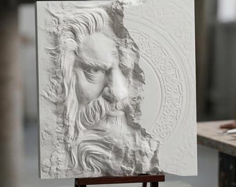 3D Man Face Relief STL Model: CNC Router File