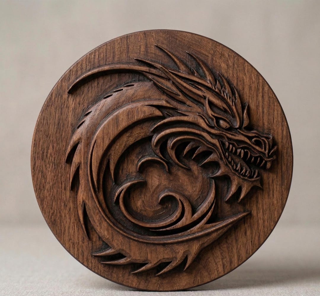 3D Dragon Relief STL Model: CNC Router File, Woodworking Artcam - Etsy