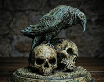 3D STL Crow & Skull Model: Printing File