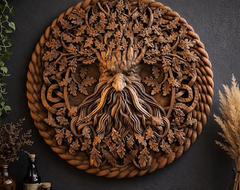 Tree of Life STL, 3D Wood Relief Model, CNC Router File, Artcam Design STL