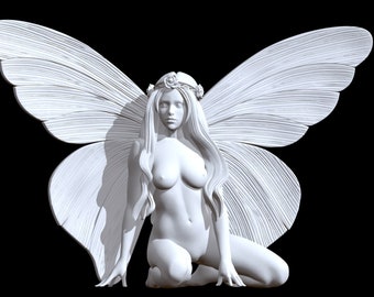 3D-Schmetterling nackte Frau Modell, 3D-Stl Fee Stl Zeichnung Datei, Stl für priting, 3D-Drucker, Drucken, Digitaldrucker, 3D-Drucker Figur Modell