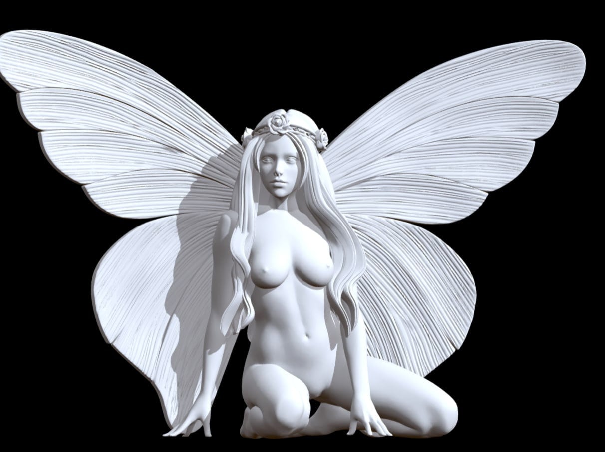 3D stl butterfly naked woman model,3D stl fairy stl drawing file,stl for priting,3D printer,printing,digital printer,3D printer figure model