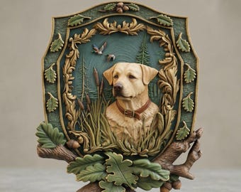 3D Dog Relief Model: CNC Router, Wood Wall Art (STL File)