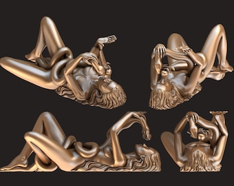 3D Woman with Snake STL Model for 3D Printing (Digital Download)