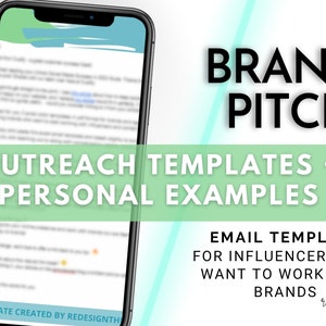 Influencer Outreichung E-Mail Vorlage | Brand Pitch Email Template für Influencer + Blogger | Pitch Template