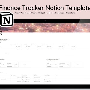 Begriff Finanzen Vorlage | Vorstellung Vorlage 2024 | Notion Finanzplaner | Begriff Dashboard | Spar-Tracker | Budget Tracker
