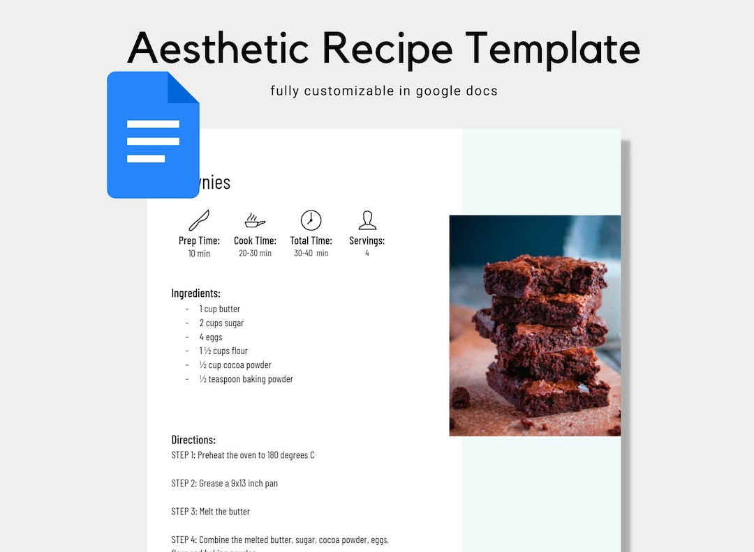 Recipe Template Cookbook Template Recipe Google Docs Recipe Book