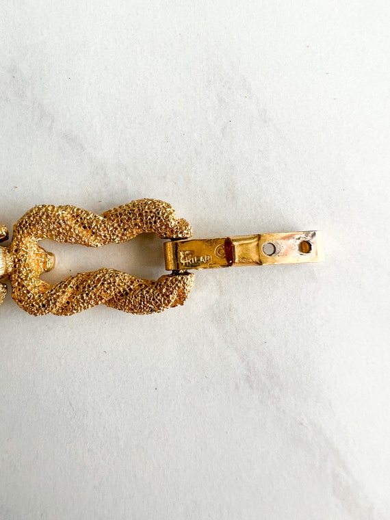 Trifari Vintage Mid-Century Gold-brushed Bracelet - image 5