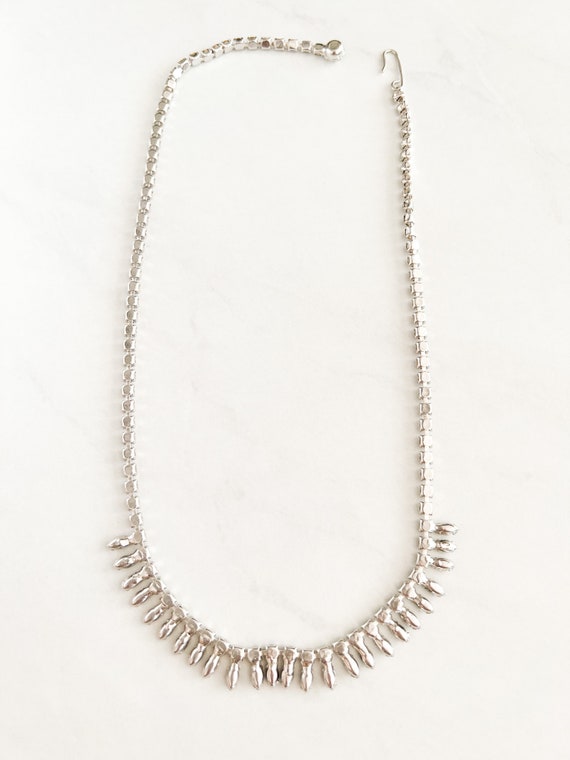 Vintage B David Black & Clear Rhinestone Necklace… - image 5