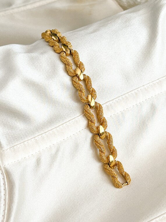 Trifari Vintage Mid-Century Gold-brushed Bracelet - image 2