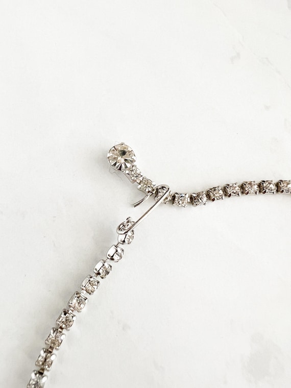 Vintage B David Black & Clear Rhinestone Necklace… - image 6