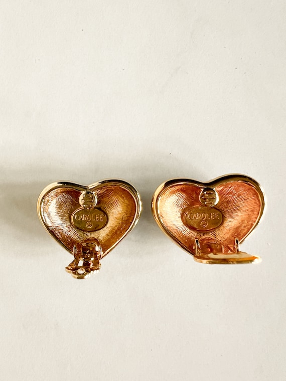 ◆VINTAGE HOLLYWOOD◆ Keyhole Heart Earrings VH249OEA003M Vintage Carolee Crystal Heart Earrings | Vintage Carolee