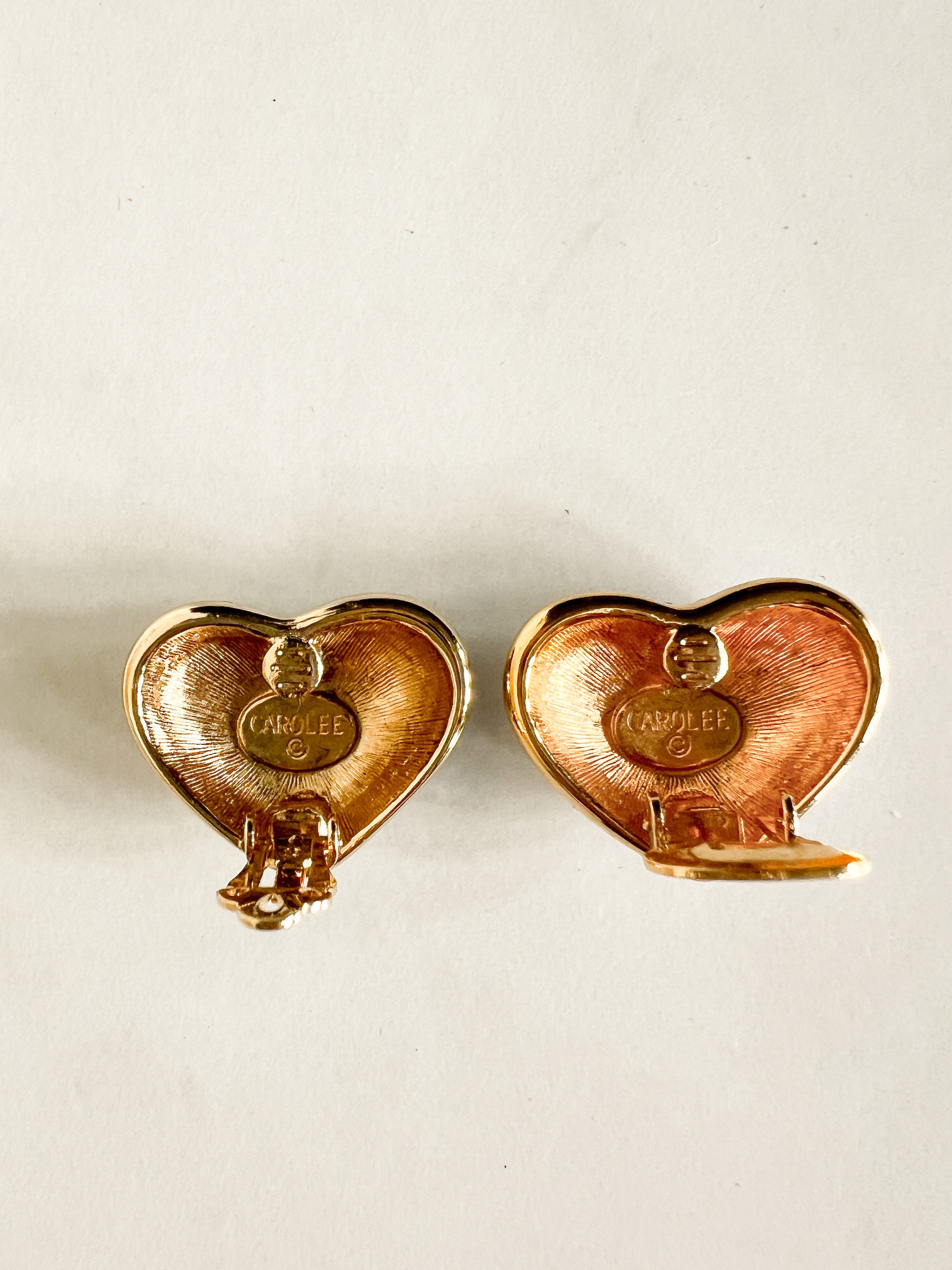 Vintage Carolee Crystal Heart Earrings | Vintage Carolee